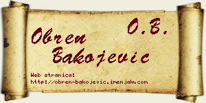 Obren Bakojević vizit kartica